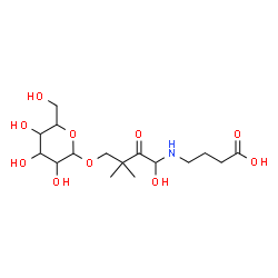 ChemSpider 2D Image | 4-{[4-(Hexopyranosyloxy)-1-hydroxy-3,3-dimethyl-2-oxobutyl]amino}butanoic acid | C16H29NO10