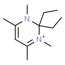 ChemSpider 2D Image | 2,2-Diethyl-1,3,4,6-tetramethyl-2,3-dihydropyrimidin-1-ium | C12H23N2