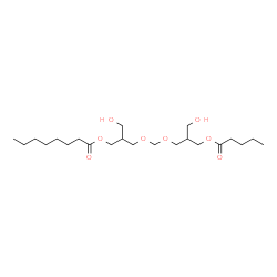 ChemSpider 2D Image | 3-Hydroxy-2-[({3-hydroxy-2-[(pentanoyloxy)methyl]propoxy}methoxy)methyl]propyl octanoate | C22H42O8
