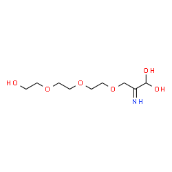 ChemSpider 2D Image | 3-{2-[2-(2-Hydroxyethoxy)ethoxy]ethoxy}-2-imino-1,1-propanediol | C9H19NO6