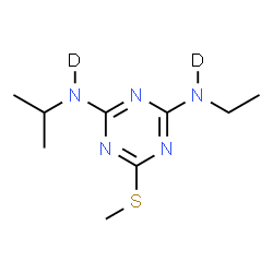 ChemSpider 2D Image | N-Ethyl-N'-isopropyl-6-(methylsulfanyl)-1,3,5-triazine-2,4-(~2~H_2_)diamine | C9H15D2N5S