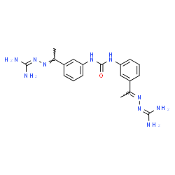 ChemSpider 2D Image | 1,3-Bis{3-[(1E)-N-(diaminomethylene)ethanehydrazonoyl]phenyl}urea | C19H24N10O