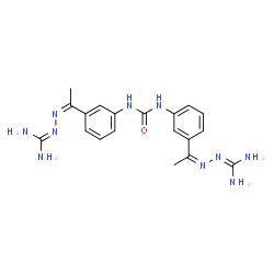 ChemSpider 2D Image | 1,3-Bis{3-[(1Z)-N-(diaminomethylene)ethanehydrazonoyl]phenyl}urea | C19H24N10O
