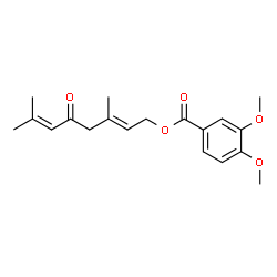 ChemSpider 2D Image | (2E)-3,7-Dimethyl-5-oxo-2,6-octadien-1-yl 3,4-dimethoxybenzoate | C19H24O5