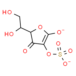 ChemSpider 2D Image | 5-(1,2-Dihydroxyethyl)-2-oxido-4-oxo-4,5-dihydro-3-furanyl sulfate (non-preferred name) | C6H6O9S
