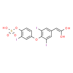 ChemSpider 2D Image | 4-[4-(2,2-Dihydroxyvinyl)-2,6-diiodophenoxy]-2-iodophenyl hydrogen sulfate | C14H9I3O7S