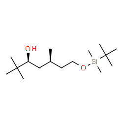 ChemSpider 2D Image | (3S,5S)-7-{[Dimethyl(2-methyl-2-propanyl)silyl]oxy}-2,2,5-trimethyl-3-heptanol | C16H36O2Si