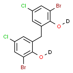 ChemSpider 2D Image | 2,2'-Methylenebis[6-bromo-4-chloro(~2~H)phenol] | C13H6D2Br2Cl2O2
