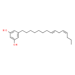 ChemSpider 2D Image | 5-[(8E,11Z)-8,11-Pentadecadien-1-yl]-1,3-benzenediol | C21H32O2