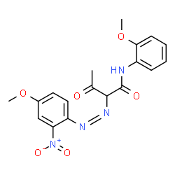 ChemSpider 2D Image | 2-[(Z)-(4-Methoxy-2-nitrophenyl)diazenyl]-N-(2-methoxyphenyl)-3-oxobutanamide | C18H18N4O6