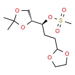 ChemSpider 2D Image | (1S)-1-[(4R)-2,2-Dimethyl-1,3-dioxolan-4-yl]-3-(1,3-dioxolan-2-yl)propyl methanesulfonate | C12H22O7S