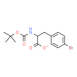 ChemSpider 2D Image | 3-(4-Bromophenyl)-2-({[(2-methyl-2-propanyl)oxy]carbonyl}amino)propanoate | C14H17BrNO4