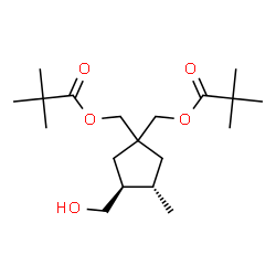 ChemSpider 2D Image | [(3S,4S)-3-(Hydroxymethyl)-4-methyl-1,1-cyclopentanediyl]bis(methylene) bis(2,2-dimethylpropanoate) | C19H34O5