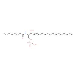 ChemSpider 2D Image | (4E)-3-Hydroxy-2-(octanoylamino)-4-octadecen-1-yl hydrogen phosphate | C26H51NO6P