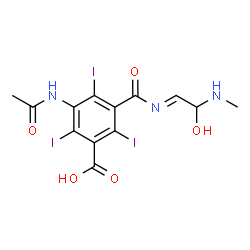 ChemSpider 2D Image | 3-Acetamido-5-{[(1E)-2-hydroxy-2-(methylamino)ethylidene]carbamoyl}-2,4,6-triiodobenzoic acid | C13H12I3N3O5