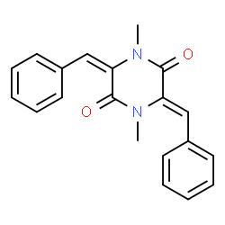 ChemSpider 2D Image | (3Z,6E)-3,6-Dibenzylidene-1,4-dimethyl-2,5-piperazinedione | C20H18N2O2