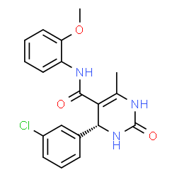 ChemSpider 2D Image | (4R)-4-(3-Chlorophenyl)-N-(2-methoxyphenyl)-6-methyl-2-oxo-1,2,3,4-tetrahydro-5-pyrimidinecarboxamide | C19H18ClN3O3