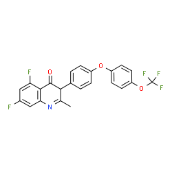ChemSpider 2D Image | 5,7-Difluoro-2-methyl-3-{4-[4-(trifluoromethoxy)phenoxy]phenyl}-4(3H)-quinolinone | C23H14F5NO3