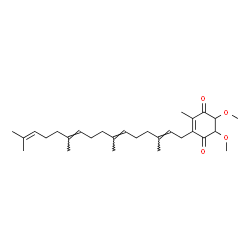 ChemSpider 2D Image | 5,6-Dimethoxy-2-methyl-3-[(2E,6E,10E)-3,7,11,15-tetramethyl-2,6,10,14-hexadecatetraen-1-yl]-2-cyclohexene-1,4-dione | C29H44O4