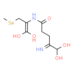 ChemSpider 2D Image | N-[1,1-Dihydroxy-3-(methylselanyl)-1-propen-2-yl]-5,5-dihydroxy-4-iminopentanamide | C9H16N2O5Se