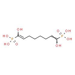 ChemSpider 2D Image | [(1E,7E)-1,8-Dihydroxy-1,7-octadiene-1,8-diyl]bis(phosphonic acid) | C8H16O8P2
