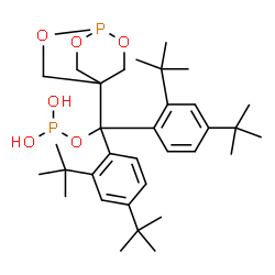 ChemSpider 2D Image | Bis[2,4-bis(2-methyl-2-propanyl)phenyl](2,6,7-trioxa-1-phosphabicyclo[2.2.2]oct-4-yl)methyl dihydrogen phosphite | C33H50O6P2