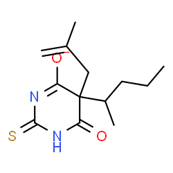 ChemSpider 2D Image | 5-(2-Methyl-2-propen-1-yl)-6-oxo-5-(2-pentanyl)-2-thioxo-1,2,5,6-tetrahydro-4-pyrimidinolate | C13H19N2O2S