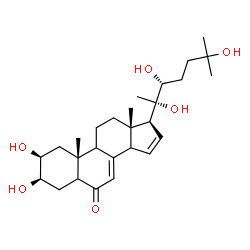 ChemSpider 2D Image | (2beta,3beta,9xi,14xi,20S,22R)-2,3,20,22,25-Pentahydroxycholesta-7,15-dien-6-one | C27H42O6
