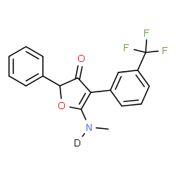 ChemSpider 2D Image | 5-[Methyl(~2~H)amino]-2-phenyl-4-[3-(trifluoromethyl)phenyl]-3(2H)-furanone | C18H13DF3NO2