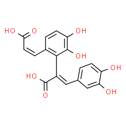 ChemSpider 2D Image | (2E)-2-{6-[(Z)-2-Carboxyvinyl]-2,3-dihydroxyphenyl}-3-(3,4-dihydroxyphenyl)acrylic acid | C18H14O8