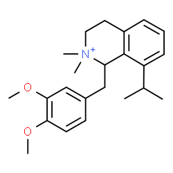 ChemSpider 2D Image | 1-(3,4-Dimethoxybenzyl)-8-isopropyl-2,2-dimethyl-1,2,3,4-tetrahydroisoquinolinium | C23H32NO2