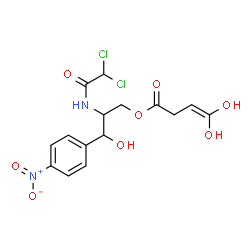 ChemSpider 2D Image | 2-[(Dichloroacetyl)amino]-3-hydroxy-3-(4-nitrophenyl)propyl 4,4-dihydroxy-3-butenoate | C15H16Cl2N2O8