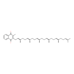 ChemSpider 2D Image | 2-[(2E,6E,10E,14E,18E)-3,7,11,15,19,23-Hexamethyl-2,6,10,14,18,22-tetracosahexaen-1-yl]-3-methyl-1,4-naphthoquinone | C41H56O2
