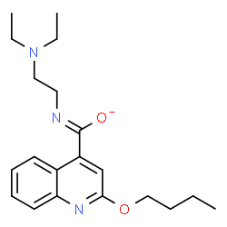 ChemSpider 2D Image | 2-Butoxy-N-[2-(diethylamino)ethyl]-4-quinolinecarboximidate | C20H28N3O2