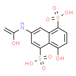 ChemSpider 2D Image | 8-Hydroxy-3-[(1-hydroxyvinyl)amino]-1,5-naphthalenedisulfonic acid | C12H11NO8S2