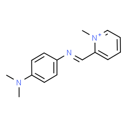 ChemSpider 2D Image | 2-[(E)-{[4-(Dimethylamino)phenyl]imino}methyl]-1-methylpyridinium | C15H18N3