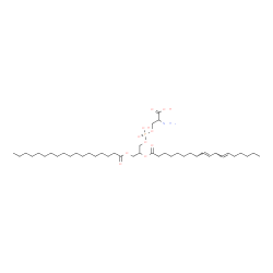 ChemSpider 2D Image | O-(Hydroxy{2-[(9E,12E)-9,12-octadecadienoyloxy]-3-(stearoyloxy)propoxy}phosphoryl)serine | C42H78NO10P