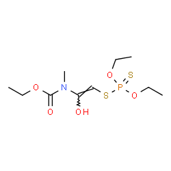 ChemSpider 2D Image | Ethyl {(Z)-2-[(diethoxyphosphorothioyl)sulfanyl]-1-hydroxyvinyl}methylcarbamate | C10H20NO5PS2