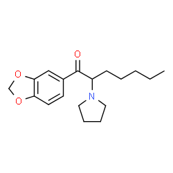 ChemSpider 2D Image | 1-(1,3-Benzodioxol-5-yl)-2-(1-pyrrolidinyl)-1-heptanone | C18H25NO3
