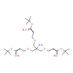 ChemSpider 2D Image | (4E,13E)-9-Amino-9-[({(2E)-3-hydroxy-3-[(2-methyl-2-propanyl)oxy]-2-propen-1-yl}oxy)methyl]-2,2,16,16-tetramethyl-3,7,11,15-tetraoxaheptadeca-4,13-diene-4,14-diol | C25H47NO9