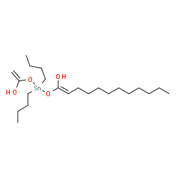 ChemSpider 2D Image | (1E)-1-({Dibutyl[(1-hydroxyvinyl)oxy]stannyl}oxy)-1-dodecen-1-ol | C22H44O4Sn