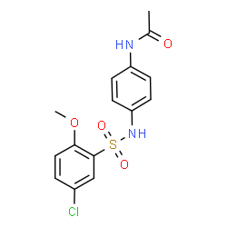 ChemSpider 2D Image | N-(4-{[(5-Chloro-2-methoxyphenyl)sulfonyl]amino}phenyl)acetamide | C15H15ClN2O4S