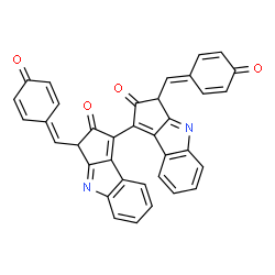 ChemSpider 2D Image | 3,3'-Bis[(4-oxo-2,5-cyclohexadien-1-ylidene)methyl]-1,1'-bicyclopenta[b]indole-2,2'(3H,3'H)-dione | C36H20N2O4