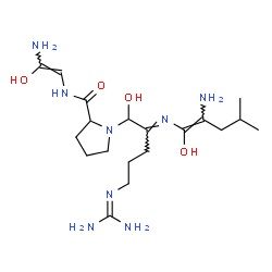 ChemSpider 2D Image | 1-{(2E)-2-{[(1E)-2-Amino-1-hydroxy-4-methyl-1-penten-1-yl]imino}-5-[(diaminomethylene)amino]-1-hydroxypentyl}-N-[(Z)-2-amino-2-hydroxyvinyl]prolinamide | C19H36N8O4
