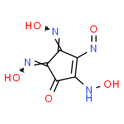 ChemSpider 2D Image | (4Z,5Z)-2-(Hydroxyamino)-4,5-bis(hydroxyimino)-3-nitroso-2-cyclopenten-1-one | C5H4N4O5