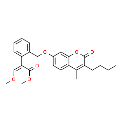 ChemSpider 2D Image | Methyl (2Z)-2-(2-{[(3-butyl-4-methyl-2-oxo-2H-chromen-7-yl)oxy]methyl}phenyl)-3-methoxyacrylate | C26H28O6