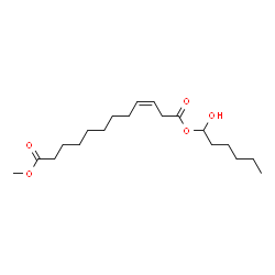 ChemSpider 2D Image | 1-(1-Hydroxyhexyl) 12-methyl (3Z)-3-dodecenedioate | C19H34O5