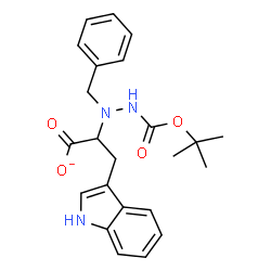 ChemSpider 2D Image | 2-(1-Benzyl-2-{[(2-methyl-2-propanyl)oxy]carbonyl}hydrazino)-3-(1H-indol-3-yl)propanoate | C23H26N3O4
