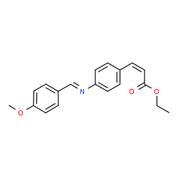 ChemSpider 2D Image | Ethyl (2Z)-3-{4-[(E)-(4-methoxybenzylidene)amino]phenyl}acrylate | C19H19NO3