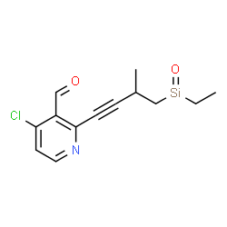 ChemSpider 2D Image | 4-Chloro-2-{4-[ethyl(oxo)silyl]-3-methyl-1-butyn-1-yl}nicotinaldehyde | C13H14ClNO2Si
